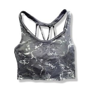 PINK Victoria’s Secret marbled, grey sports bra (M)